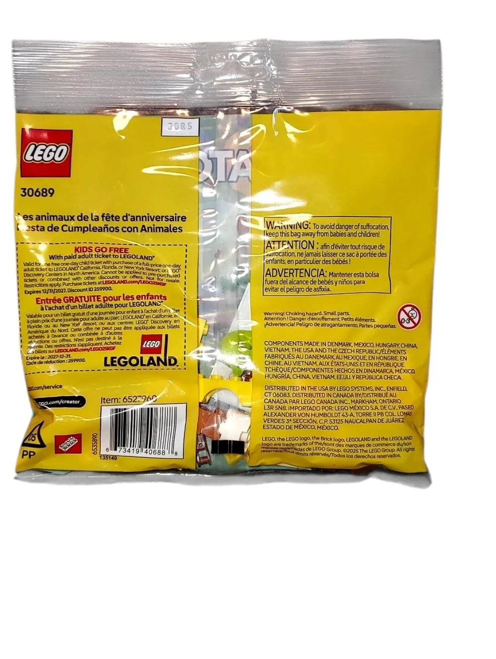 LEGO Creator Birthday Party Animals building set, model number 30689